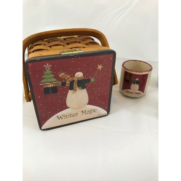 3 pc Snowman themed gift set Ornament Tea Light - Picture 3 of 6